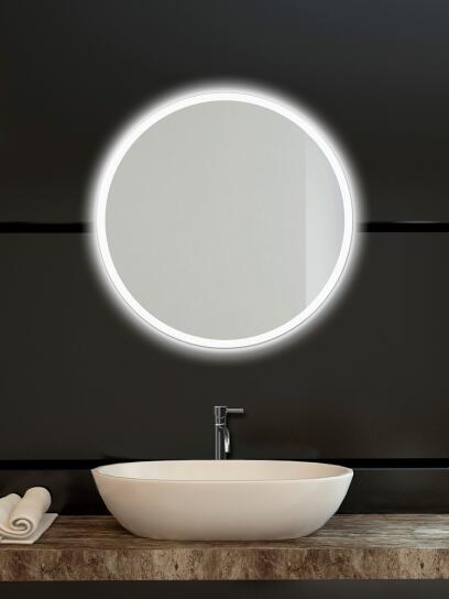 Zrcadlo kruh kulaté ⌀ 70 cm LED podsvícení okraj MOONLIGHT RONDE